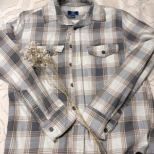 Grey and brown flannel